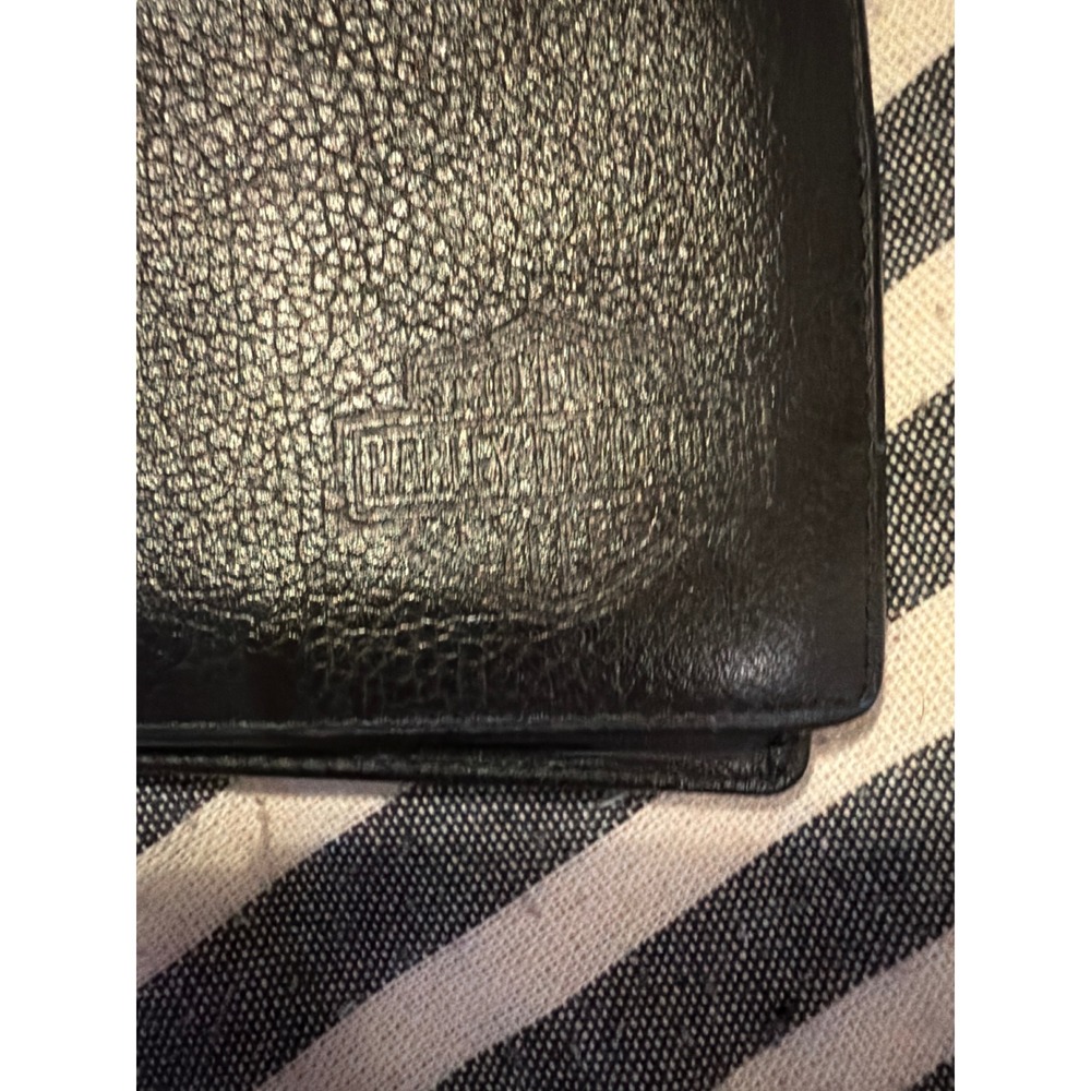 Harley-Davidson‎ Mens Black Pebbled Leather Bifold Wallet Embossed Logo